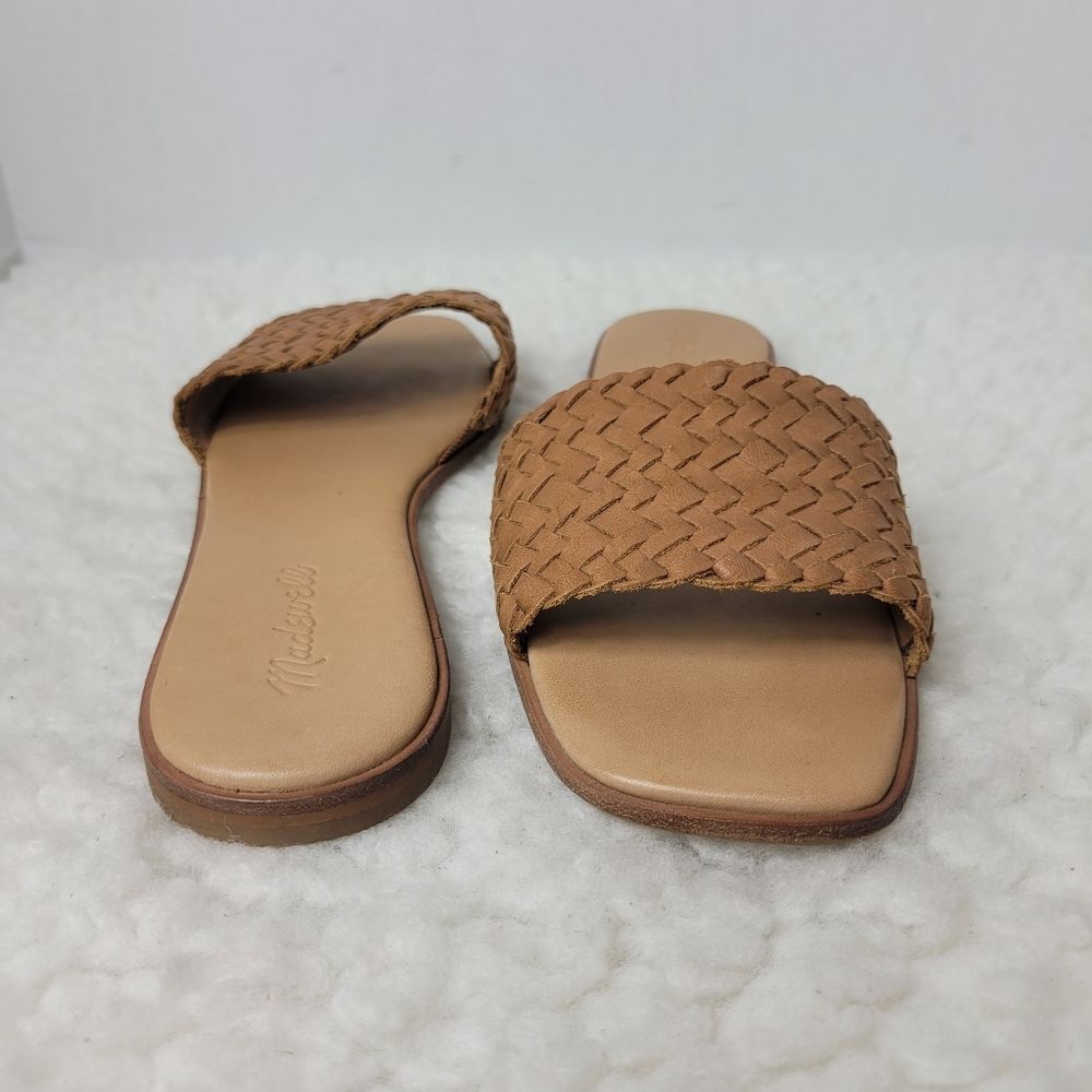 Madewell Lianne Women's Slide Sandals Size 9.5 Tan Woven Leather - Picture 7 of 9